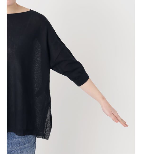 Spick and Span「《WEB限定カラー有り / 追加》ICE FINE 5分袖ボートネックニット」|ニット・セーター|