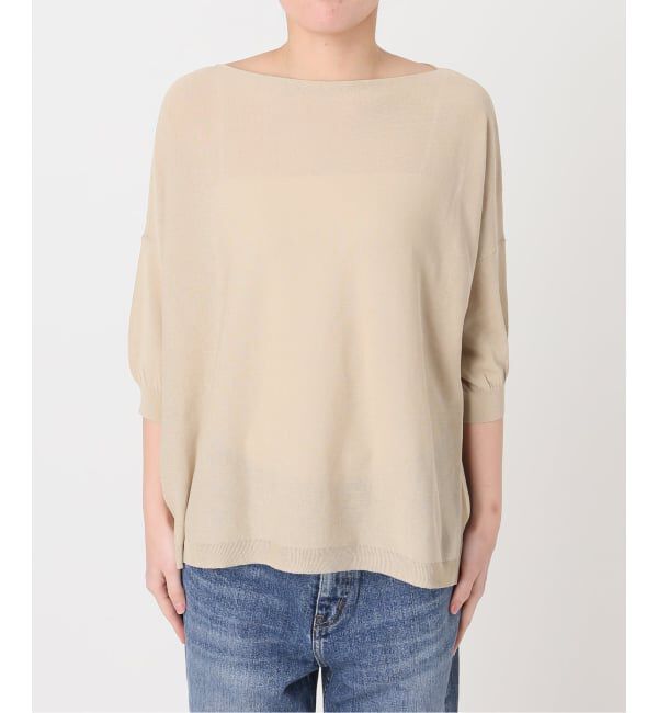 Spick and Span「《WEB限定カラー有り / 追加》ICE FINE 5分袖ボートネックニット」|ニット・セーター|
