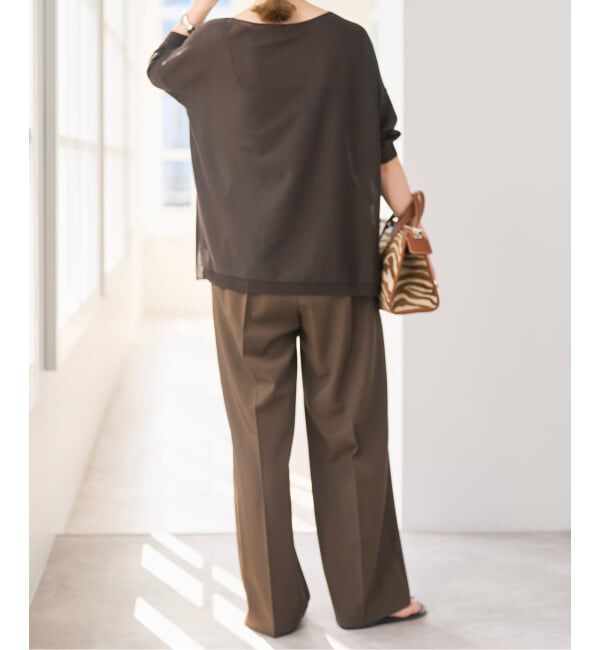 Spick and Span「《WEB限定カラー有り / 追加》ICE FINE 5分袖ボートネックニット」|ニット・セーター|