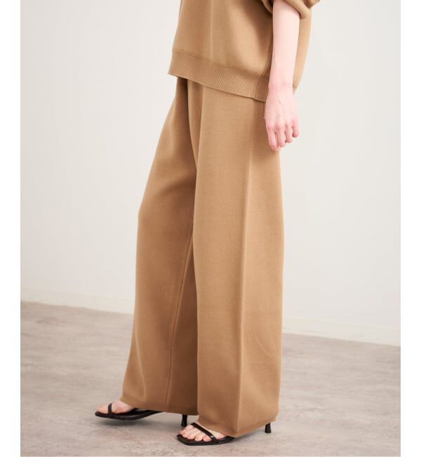 U by SPICK&SPAN「《予約》スウェットライクニットパンツ」|その他|キャメル A