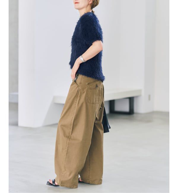Spick and Span「《新色 / 追加予約》フェザーヤーンハーフスリーブニット」|ニット・セーター|