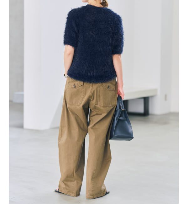 Spick and Span「《新色 / 追加予約》フェザーヤーンハーフスリーブニット」|ニット・セーター|
