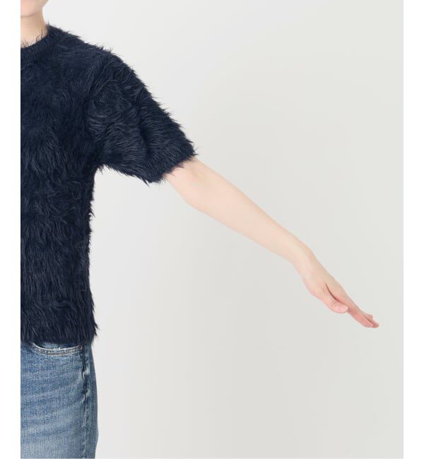Spick and Span「《新色 / 追加予約》フェザーヤーンハーフスリーブニット」|ニット・セーター|