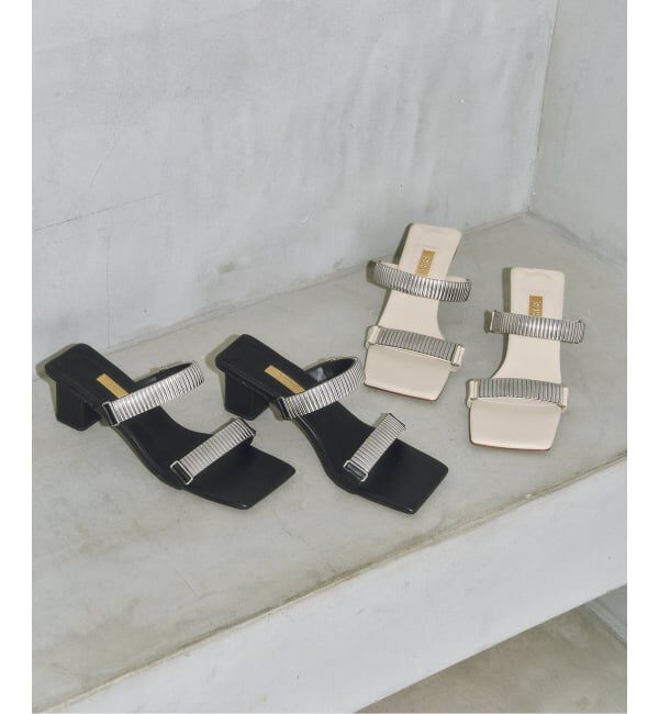 GRISE「《WEB+一部店舗限定》GRISE5cmEDGEメタルストラップミュールサンダル」|サンダル|