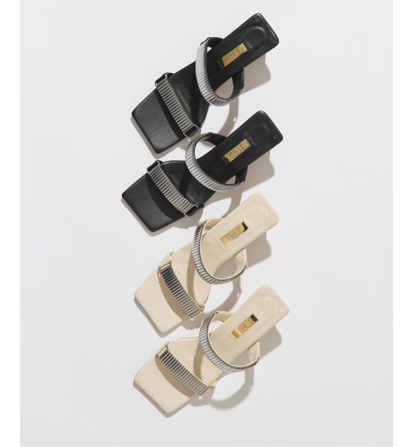 GRISE「《WEB+一部店舗限定》GRISE5cmEDGEメタルストラップミュールサンダル」|サンダル|
