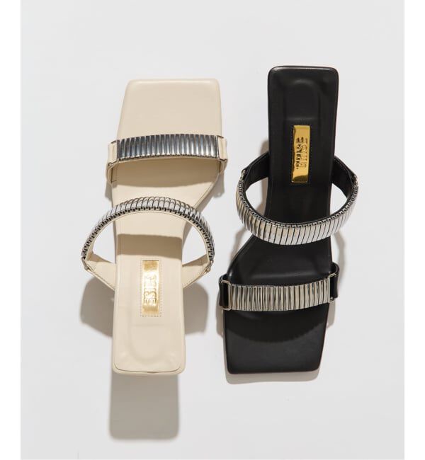 GRISE「《WEB+一部店舗限定》GRISE5cmEDGEメタルストラップミュールサンダル」|サンダル|