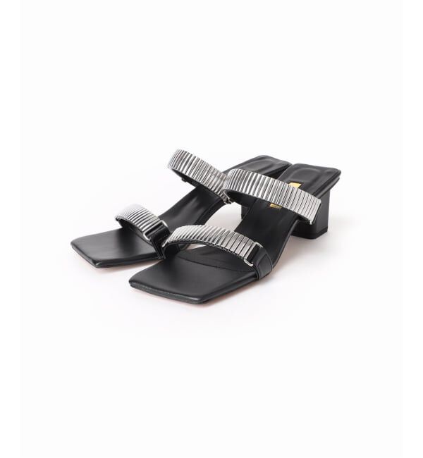 GRISE「《WEB+一部店舗限定》GRISE5cmEDGEメタルストラップミュールサンダル」|サンダル|