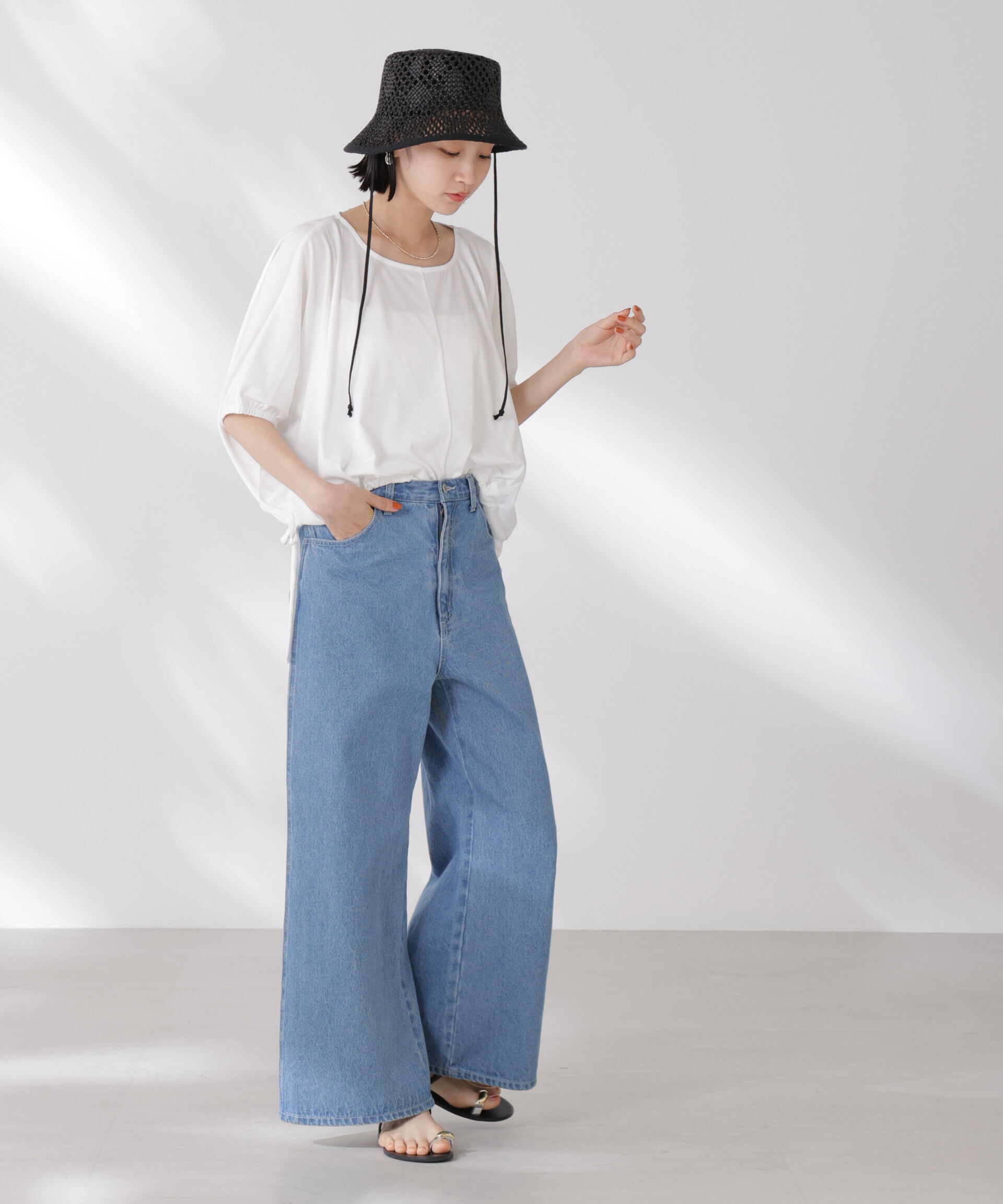 nano･universe「吸水速乾抗菌防臭クロップドドロストトップス」|Tシャツ・カットソー|