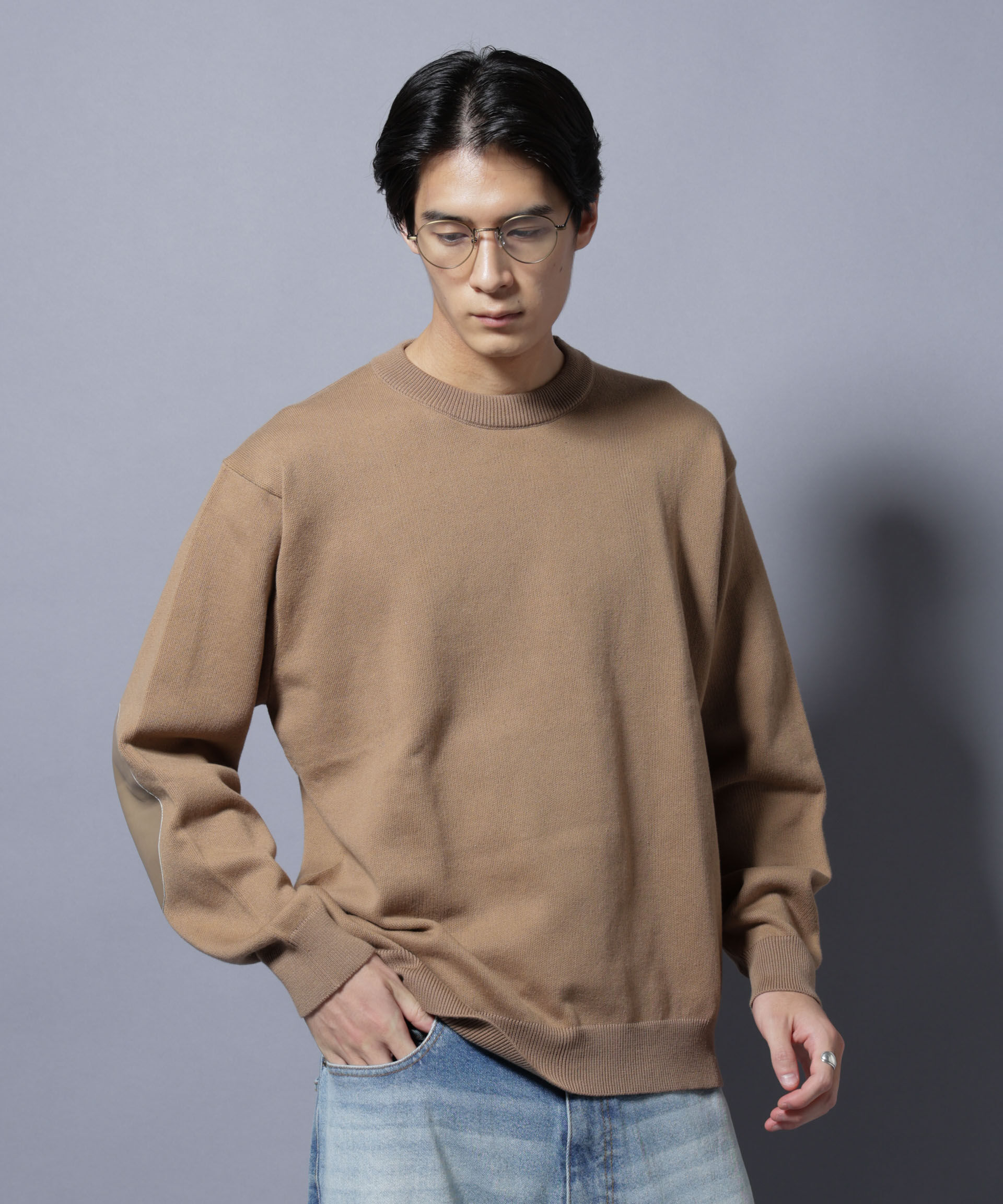 nano･universe「｢大人のｽｳｪｯﾄ｣ｺｯﾄﾝｽｳｪｯﾄﾗｲｸﾆｯﾄ ｴﾙﾎﾞｰﾊﾟｯ」|ニット・セーター|