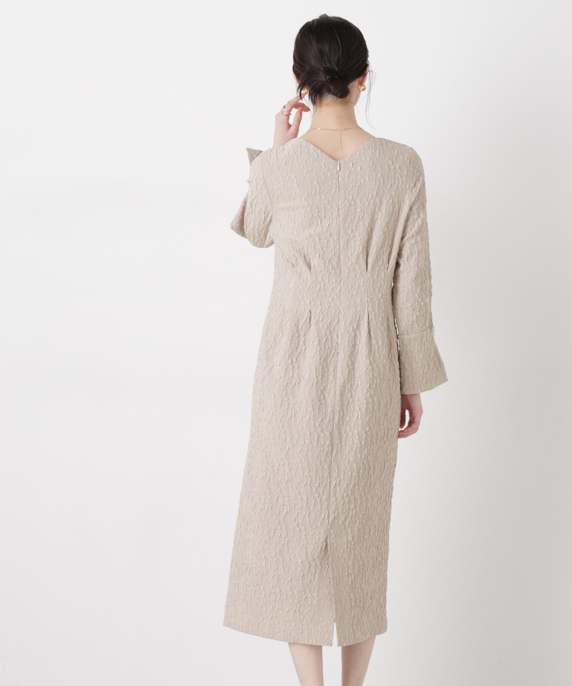 NANO universe「troisieme chaco/別注 PUFFY JACQUARD ワンピース」|ワンピース|