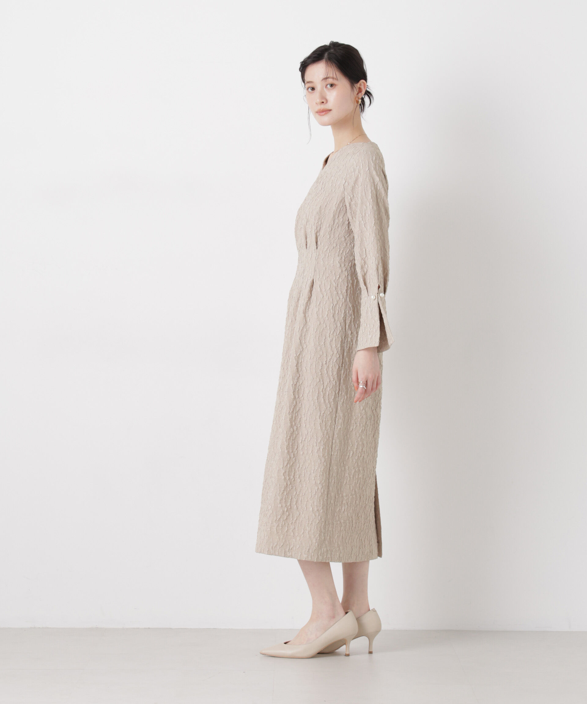 NANO universe「troisieme chaco/別注 PUFFY JACQUARD ワンピース」|ワンピース|
