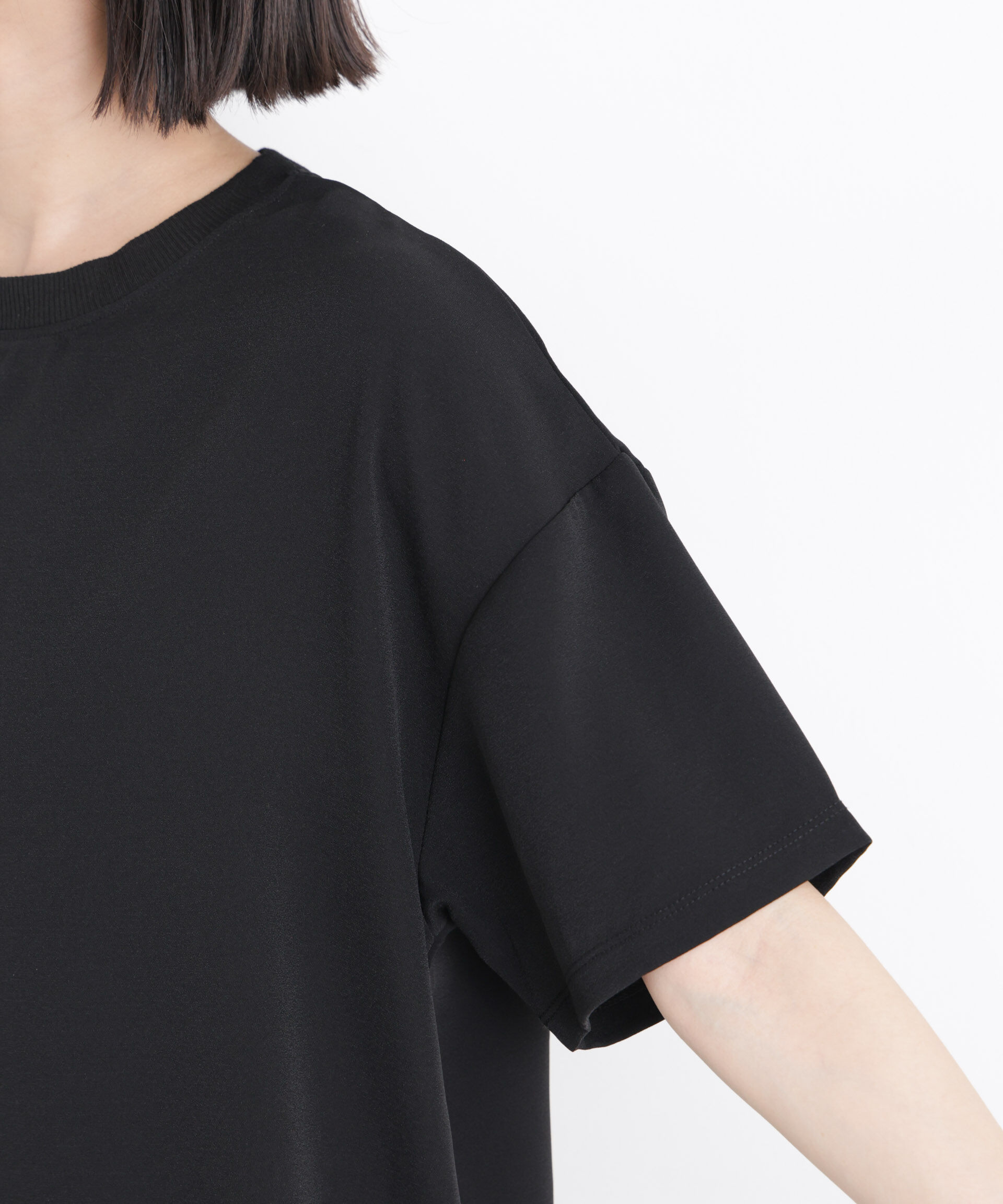 NANO universe「カットジョーゼットラウンドヘムTブラウス」|Tシャツ・カットソー|