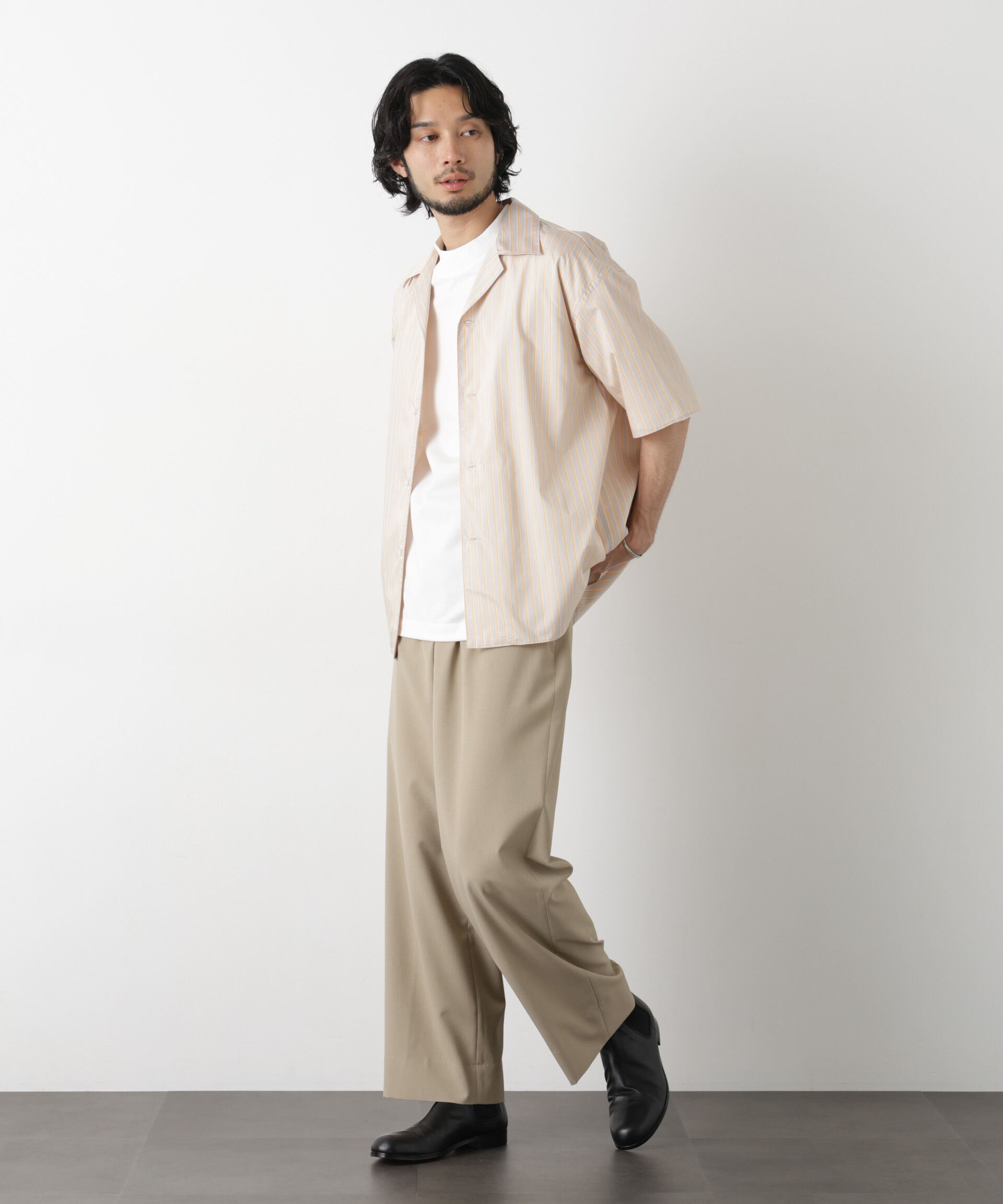 nano･universe「｢OtoNANO｣大人のワイドパンツ Reflax(R) ECOウエザークロスパンツ」|チノ|