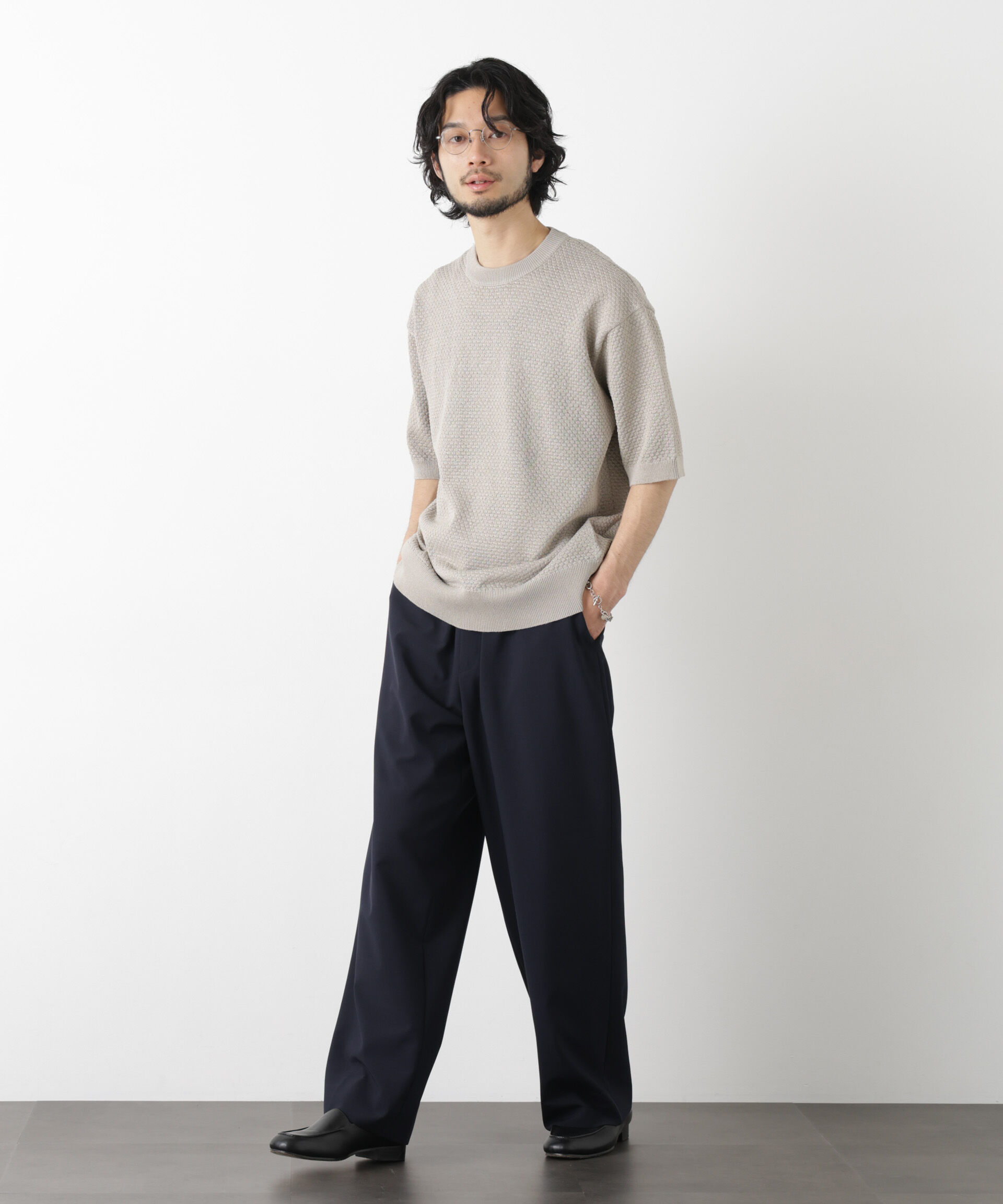 nano･universe「｢OtoNANO｣大人のワイドパンツ Reflax(R) ECOウエザークロスパンツ」|チノ|