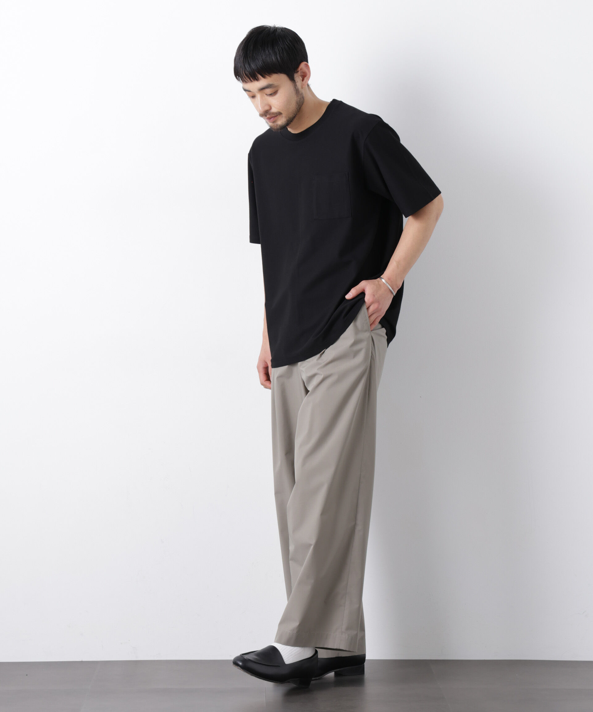 NANO universe「｢Meaningful Continuity｣coveross(R) ﾂｲﾙ調 冷感ﾌﾟﾚｰﾃｨﾝｸﾞ天竺 ﾎﾟ  」|Tシャツ・カットソー|