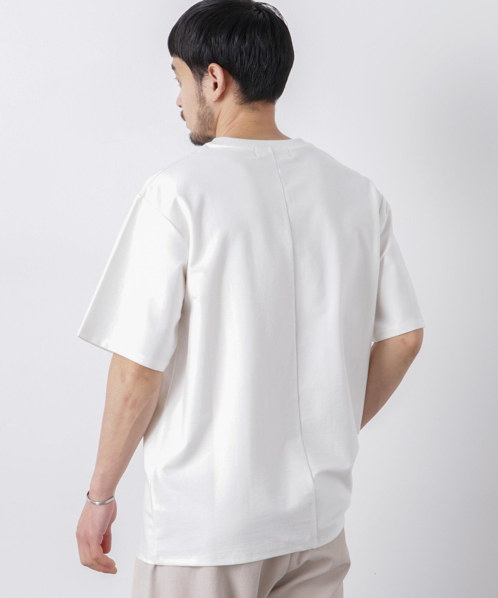 NANO universe「｢Meaningful Continuity｣coveross(R) ﾂｲﾙ調 冷感ﾌﾟﾚｰﾃｨﾝｸﾞ天竺 ﾎﾟ  」|Tシャツ・カットソー|
