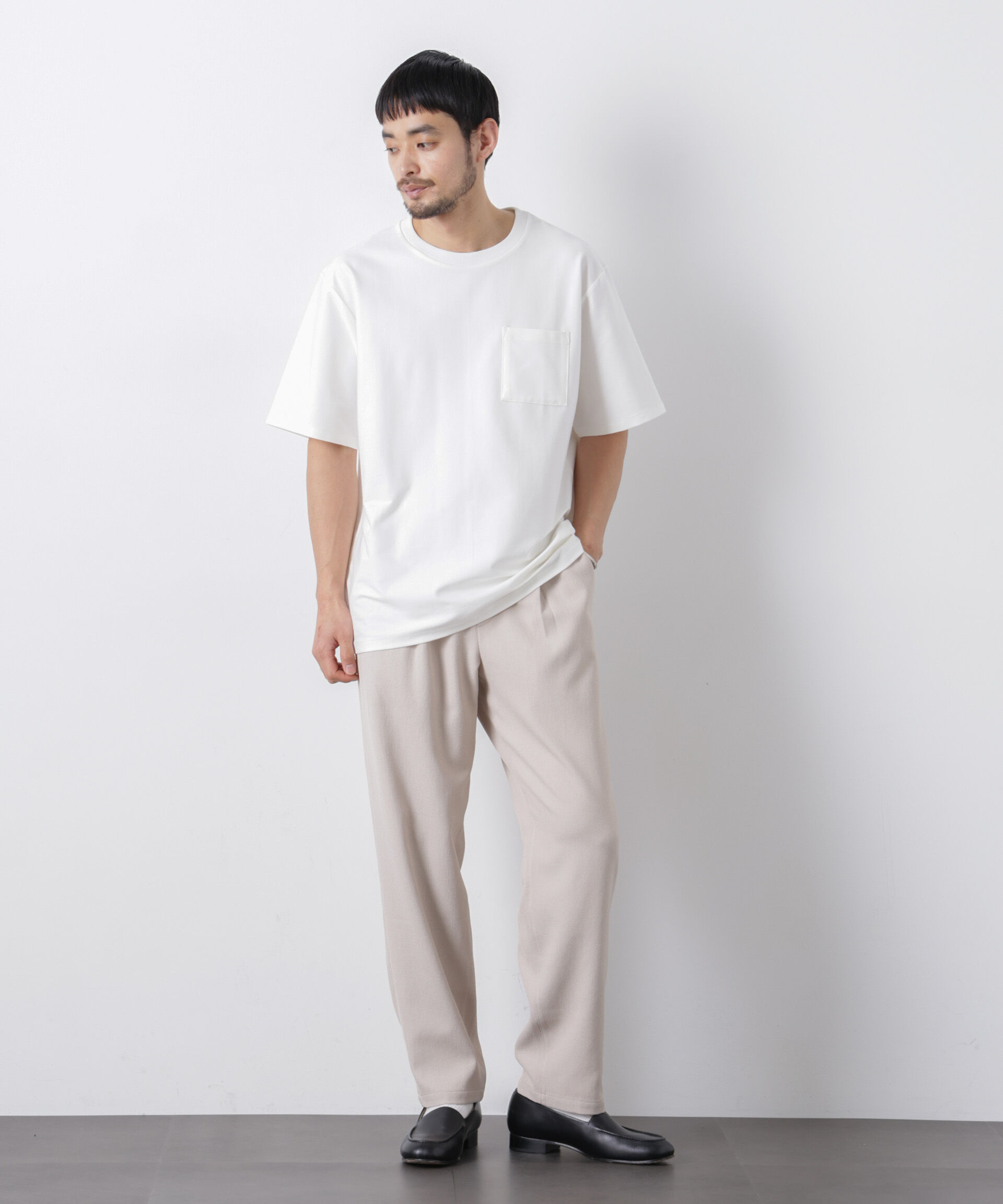 NANO universe「｢Meaningful Continuity｣coveross(R) ﾂｲﾙ調 冷感ﾌﾟﾚｰﾃｨﾝｸﾞ天竺 ﾎﾟ  」|Tシャツ・カットソー|