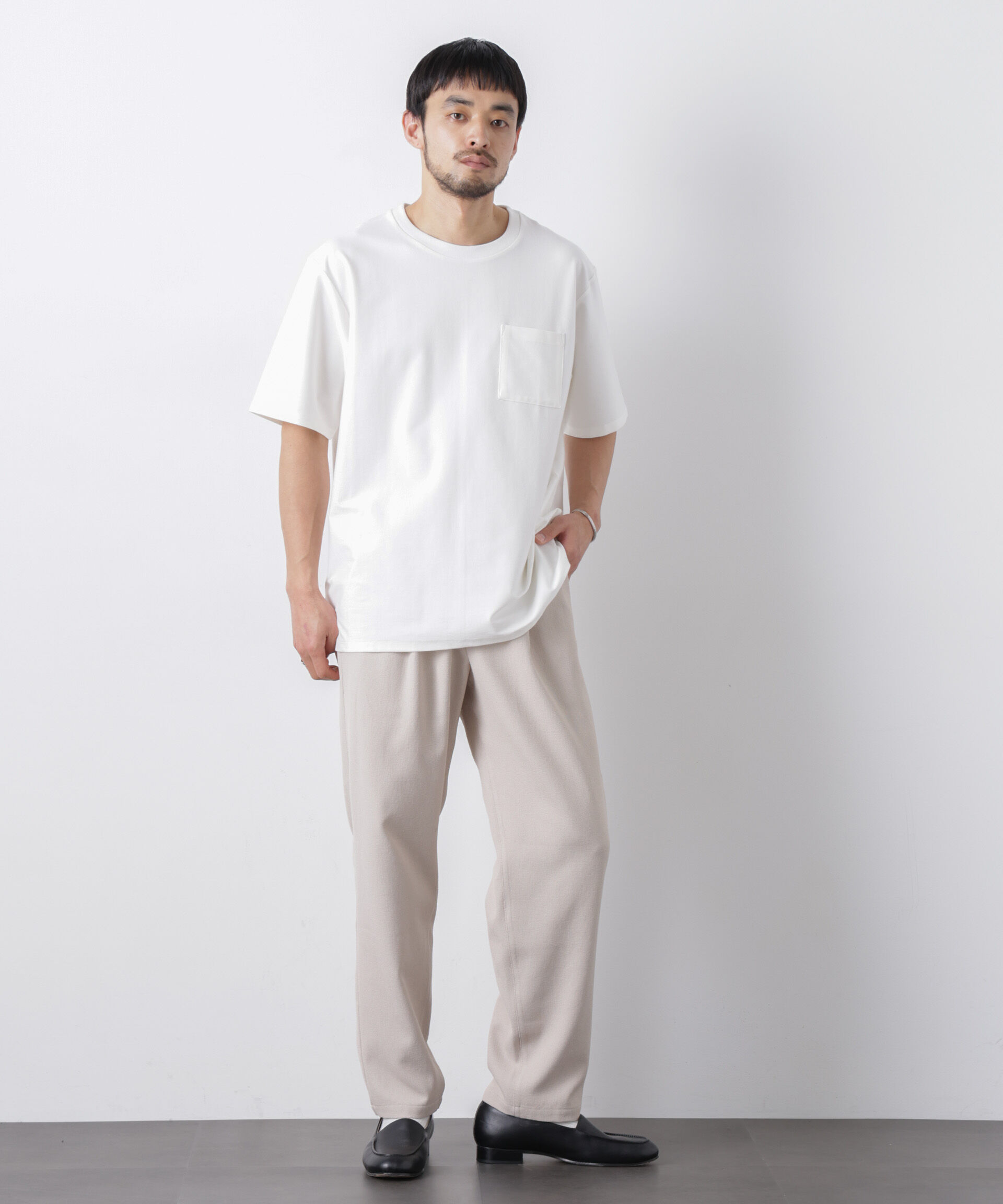 NANO universe「｢Meaningful Continuity｣coveross(R) ﾂｲﾙ調 冷感ﾌﾟﾚｰﾃｨﾝｸﾞ天竺 ﾎﾟ  」|Tシャツ・カットソー|