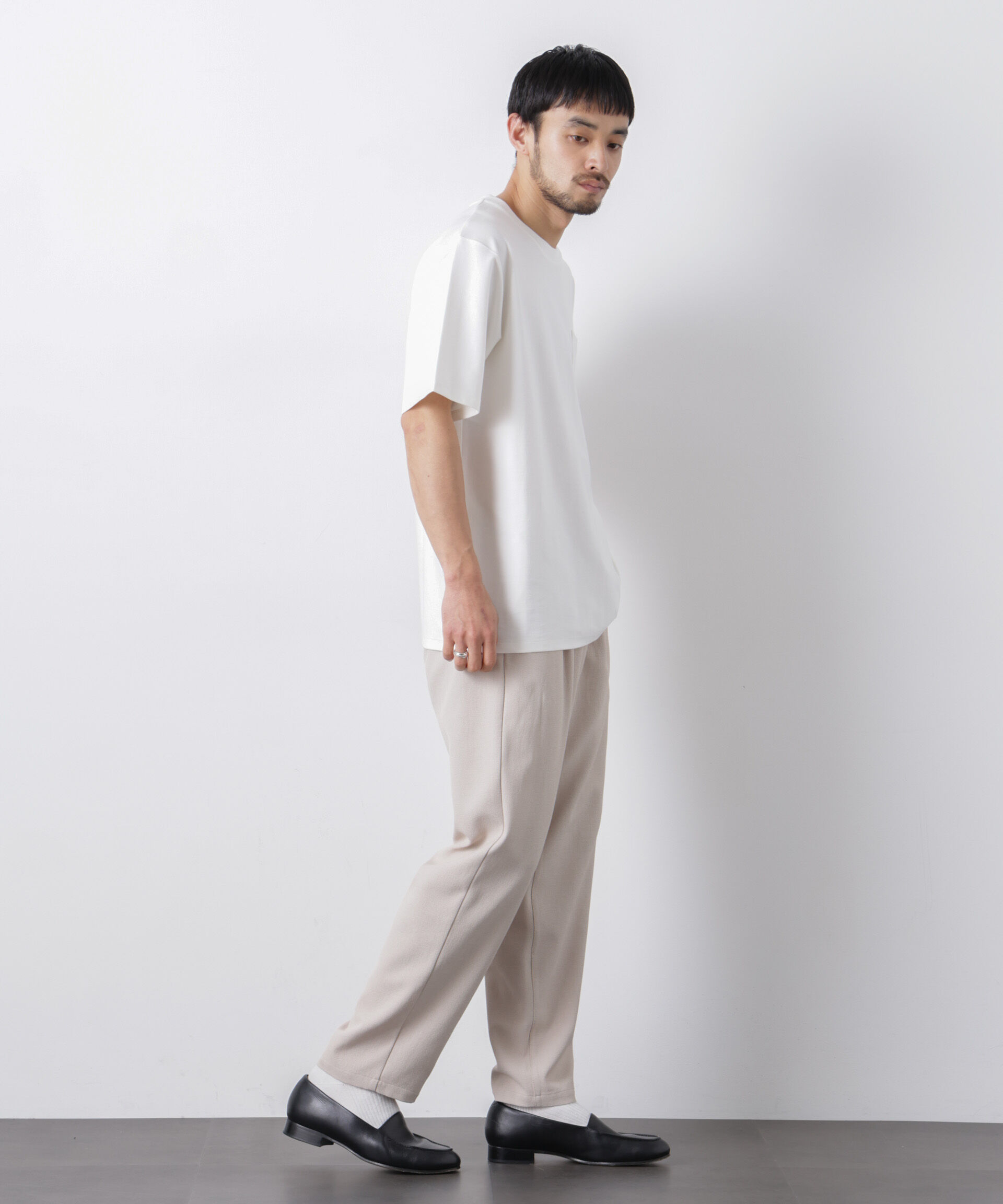 NANO universe「｢Meaningful Continuity｣coveross(R) ﾂｲﾙ調 冷感ﾌﾟﾚｰﾃｨﾝｸﾞ天竺 ﾎﾟ  」|Tシャツ・カットソー|