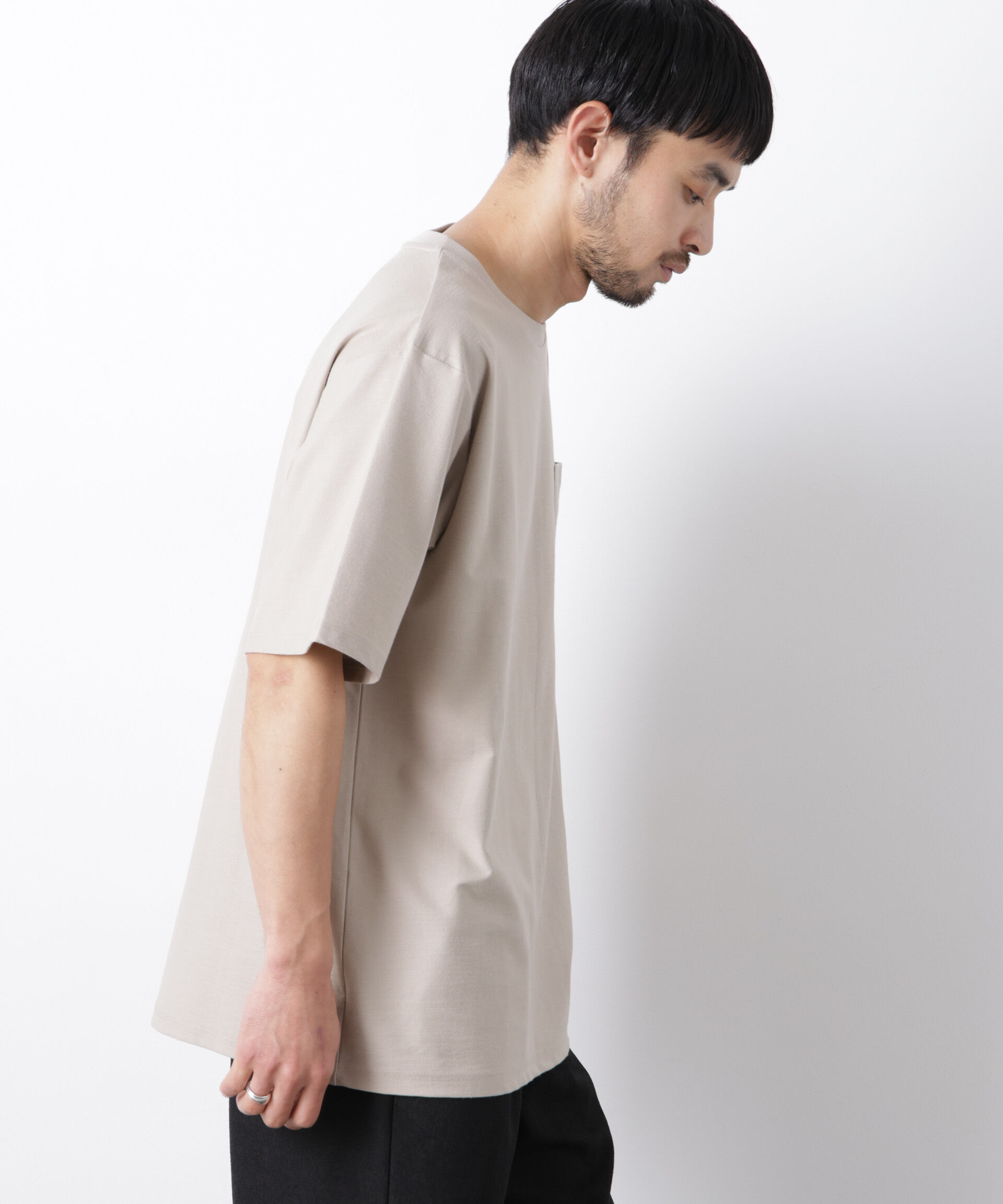 NANO universe「｢Meaningful Continuity｣coveross(R) ﾂｲﾙ調 冷感ﾌﾟﾚｰﾃｨﾝｸﾞ天竺 ﾎﾟ  」|Tシャツ・カットソー|