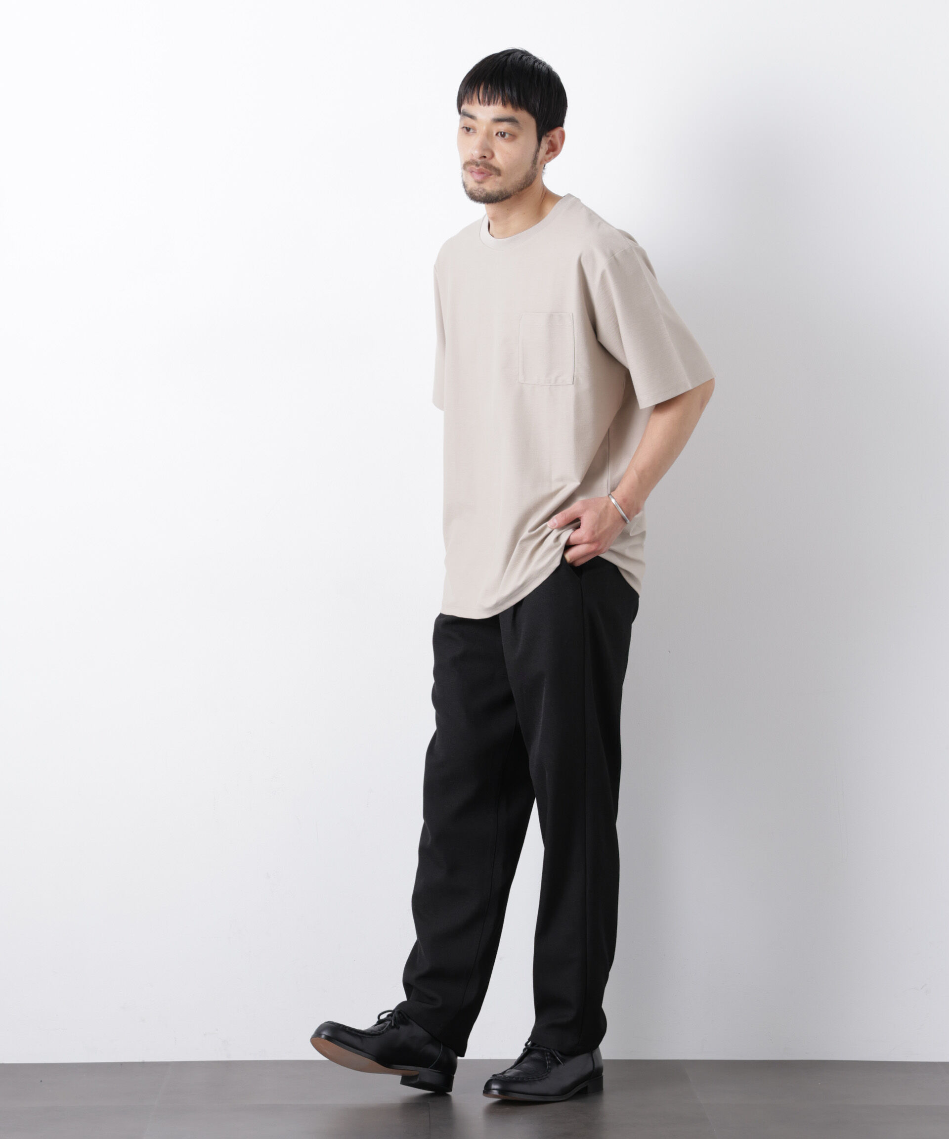 NANO universe「｢Meaningful Continuity｣coveross(R) ﾂｲﾙ調 冷感ﾌﾟﾚｰﾃｨﾝｸﾞ天竺 ﾎﾟ  」|Tシャツ・カットソー|