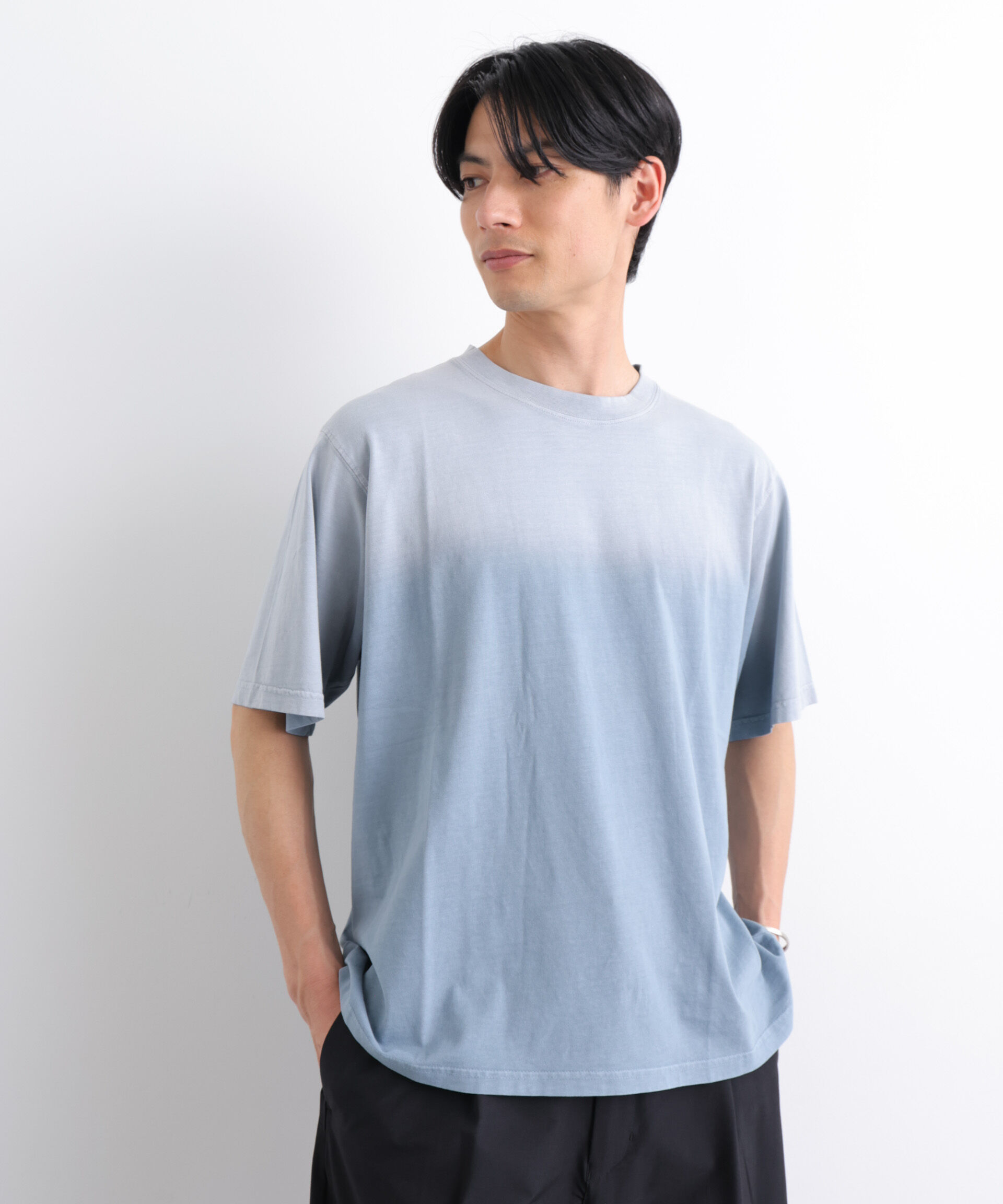 nano･universe「NORMANBROS別注 フェード加工Tシャツ 半袖」|Tシャツ・カットソー|ブルーグレー5