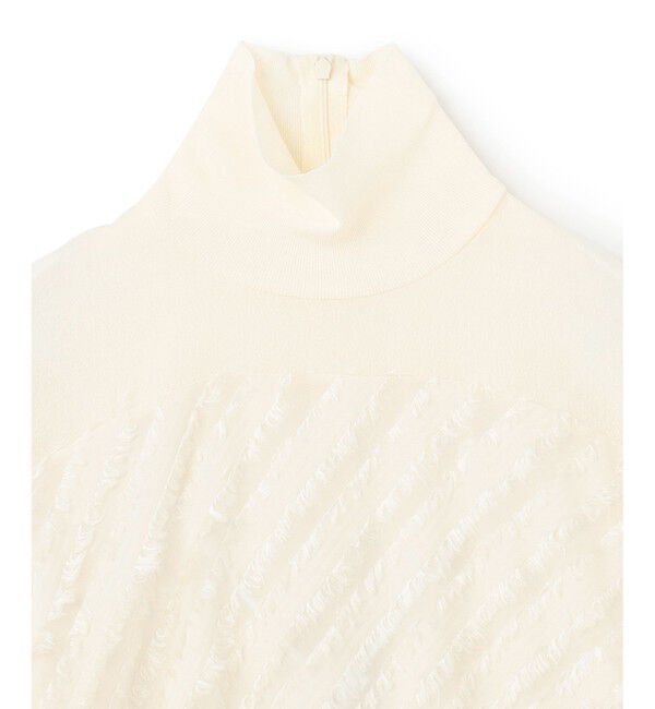 BEIGE,「【洗える】BANKSIA / ニットコンビカットジャカードブラウス」|シャツ・ブラウス|