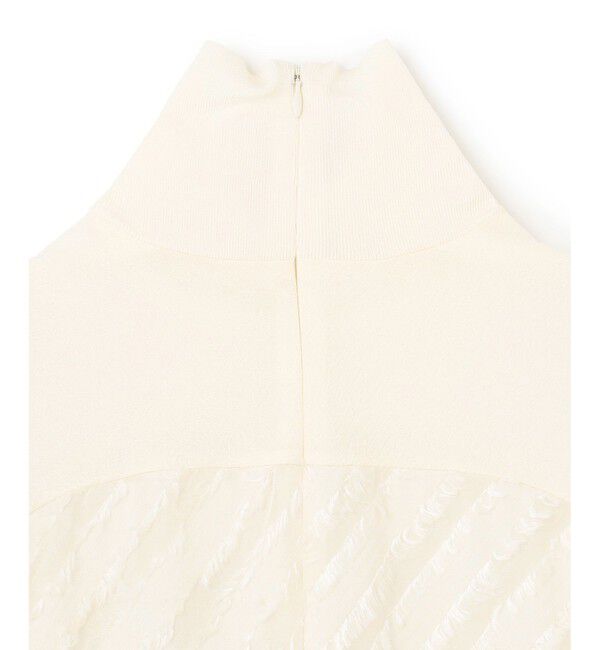 BEIGE,「【洗える】BANKSIA / ニットコンビカットジャカードブラウス」|シャツ・ブラウス|