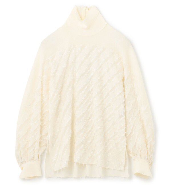 BEIGE,「【洗える】BANKSIA / ニットコンビカットジャカードブラウス」|シャツ・ブラウス|