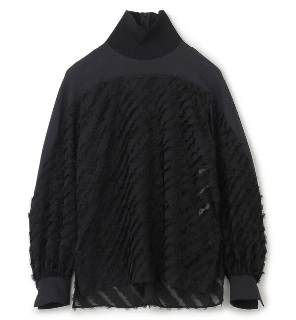 BEIGE,「【洗える】BANKSIA / ニットコンビカットジャカードブラウス」|シャツ・ブラウス|