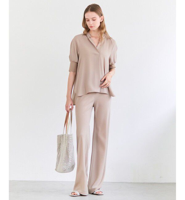BEIGE,「【ロングセラー・新色追加】FLEUR / バックサテン イージーワイドパンツ」|その他|
