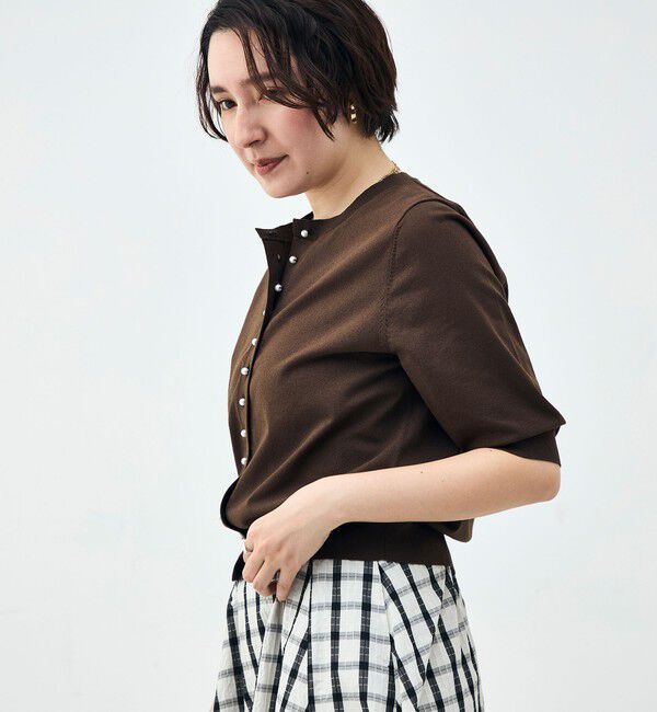 NOLLEY'S「《UVカット》コットンテックス6分袖カーディガン」|カーディガン|
