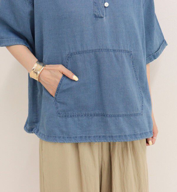 fredy emue「シアーデニムフーディハーフスリーブ」|シャツ・ブラウス|