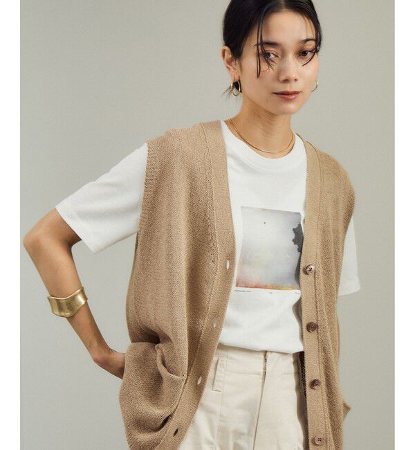 SALON adam et rope'「ペーパーヤーンジレ［手洗い可/和紙素材］」|ベスト・ジレ|
