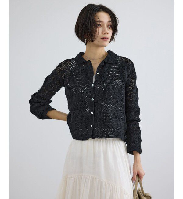 SALON adam et rope'「【WEB限定】ハンドクロシェカーディガン」|カーディガン|