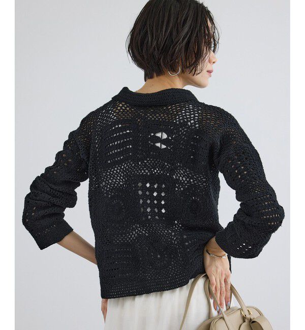 SALON adam et rope'「【WEB限定】ハンドクロシェカーディガン」|カーディガン|