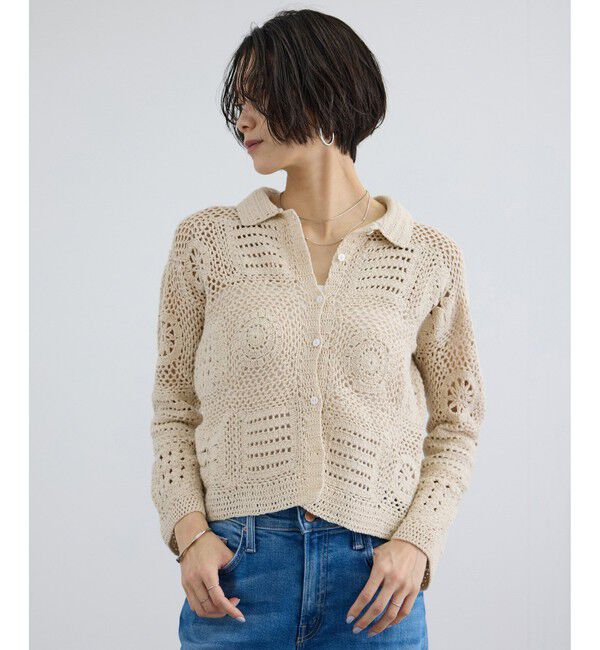SALON adam et rope'「【WEB限定】ハンドクロシェカーディガン」|カーディガン|オフホワイト(15)