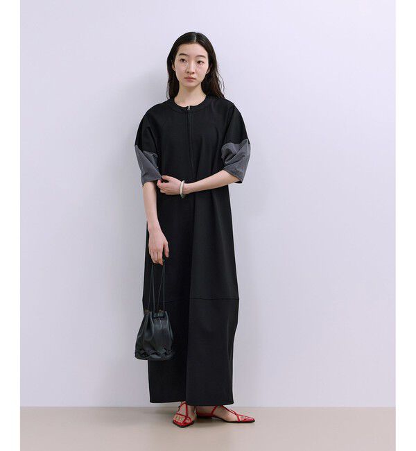 ADAM ET ROPE'「【WEB限定】ハーフZIPコクーンワンピース」|ワンピース|