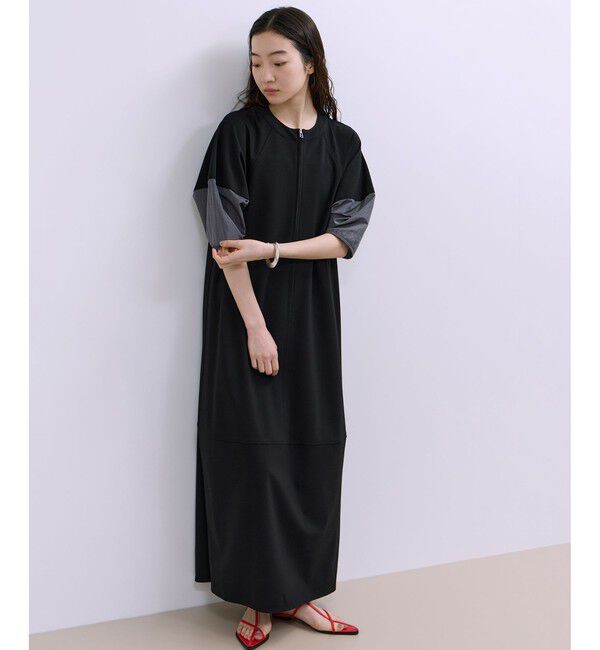 ADAM ET ROPE'「【WEB限定】ハーフZIPコクーンワンピース」|ワンピース|