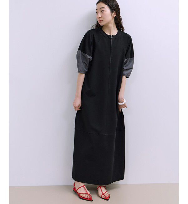 ADAM ET ROPE'「【WEB限定】ハーフZIPコクーンワンピース」|ワンピース|