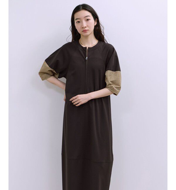 ADAM ET ROPE'「【WEB限定】ハーフZIPコクーンワンピース」|ワンピース|