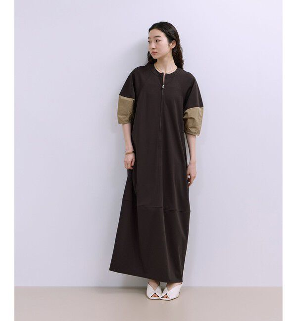 ADAM ET ROPE'「【WEB限定】ハーフZIPコクーンワンピース」|ワンピース|