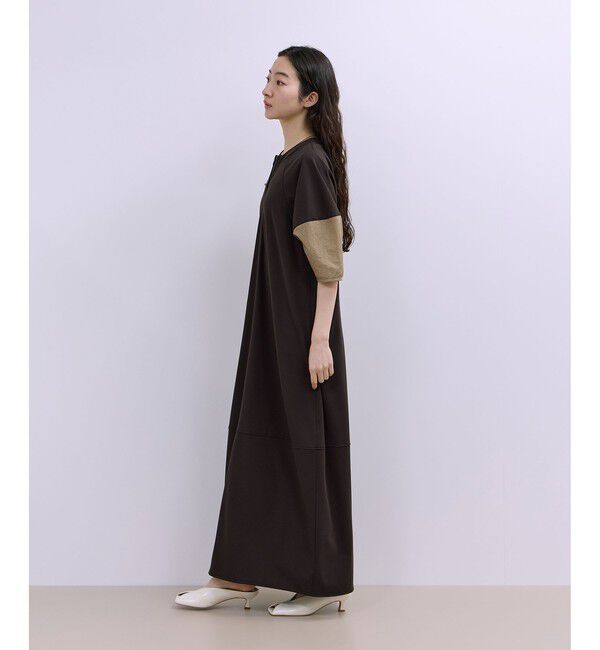 ADAM ET ROPE'「【WEB限定】ハーフZIPコクーンワンピース」|ワンピース|