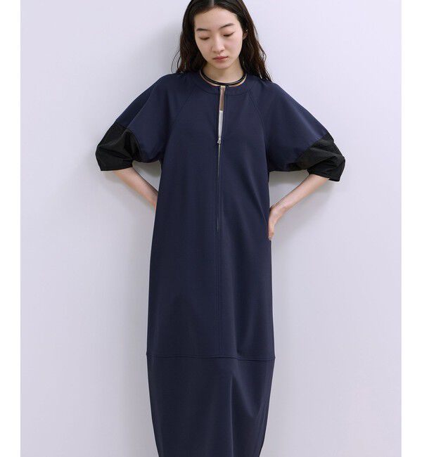 ADAM ET ROPE'「【WEB限定】ハーフZIPコクーンワンピース」|ワンピース|ネイビー(40)