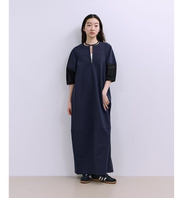 ADAM ET ROPE'「【WEB限定】ハーフZIPコクーンワンピース」|ワンピース|