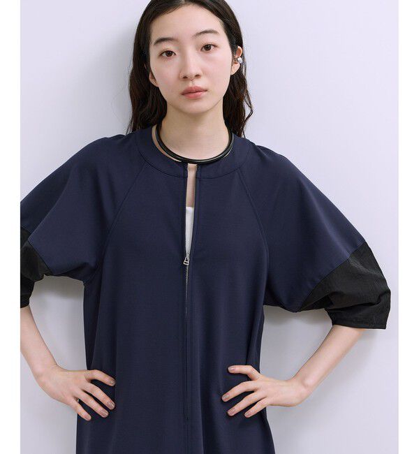 ADAM ET ROPE'「【WEB限定】ハーフZIPコクーンワンピース」|ワンピース|