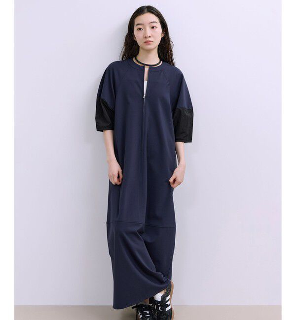 ADAM ET ROPE'「【WEB限定】ハーフZIPコクーンワンピース」|ワンピース|