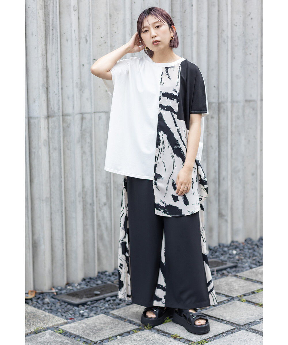  「プリント切替Tシャツ」|Tシャツ・カットソー|