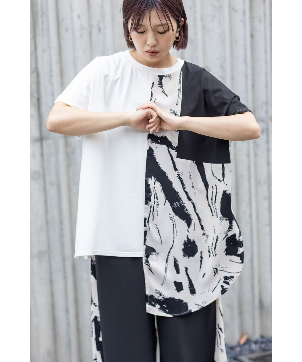  「プリント切替Tシャツ」|Tシャツ・カットソー|