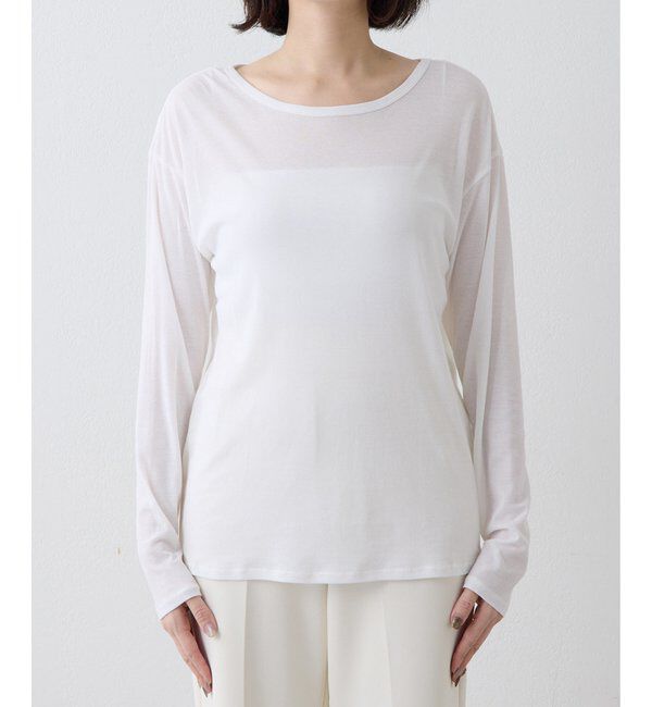 THE PAUSE「《インナー使いもおすすめ》【THE PAUSE】シアーフライスロンTEE」|Tシャツ・カットソー|